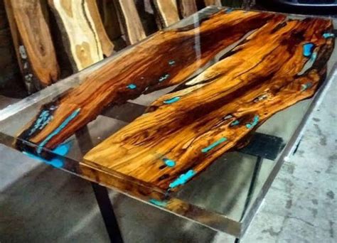 Epoxy Resin Live Edge Rustic Table Top Epoxy Clear Resin Table | Etsy