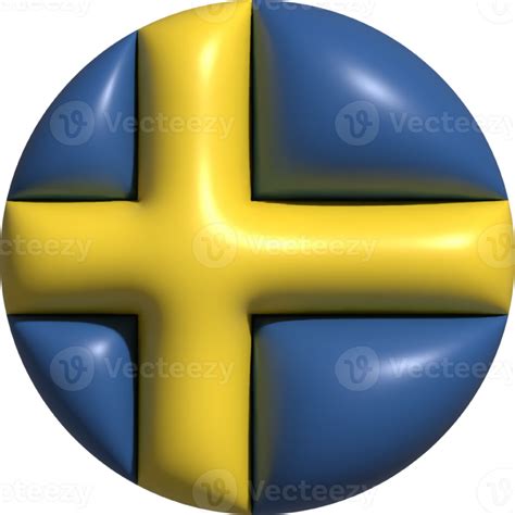 Sweden flag circle 3D. 22501777 PNG