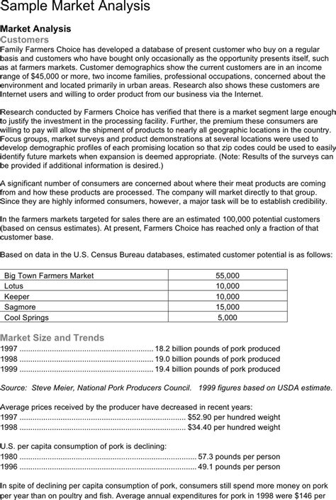 Free Market Analysis Template - doc | 404KB | 9 Page(s)