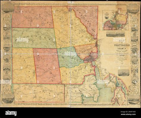 Map of Providence County, Rhode Island, with some of the adjacent towns ...