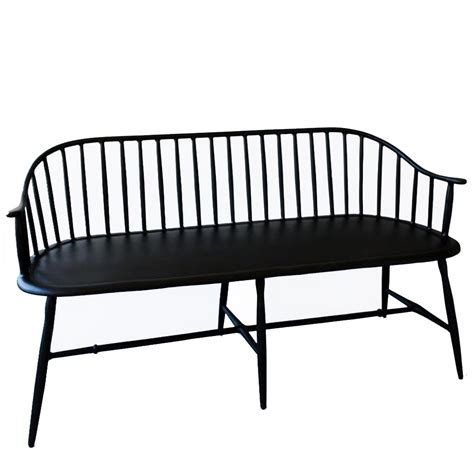 Windsor Low Back Bench - Iron Accents