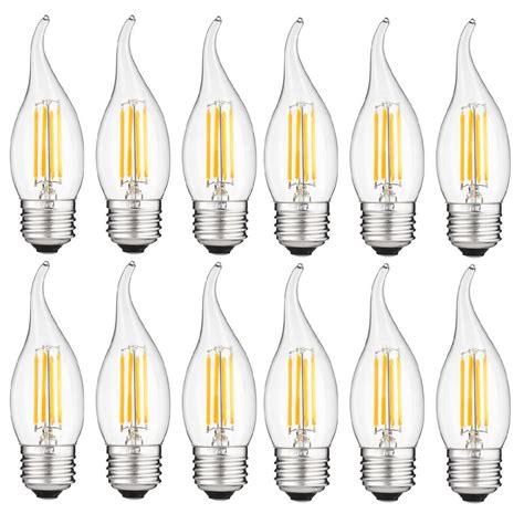 Sunlite 40-Watt Equivalent CA11 Dimmable ENERGY STAR Clear Chandelier ...