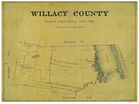 Willacy County Texas 1921 - Old Map Reprint - OLD MAPS