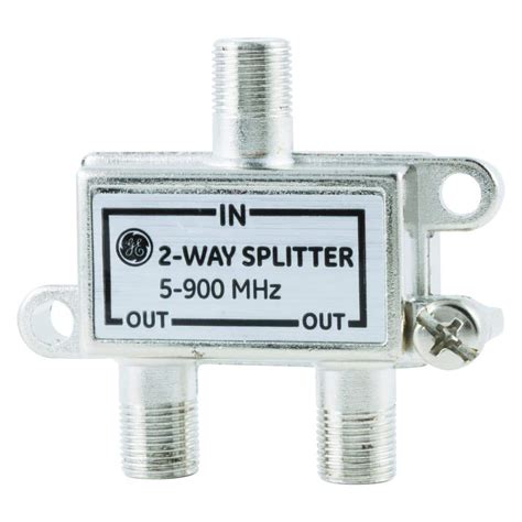 GE 2-Way Coaxial Cable Splitter in Nickel/Silver 35046 - The Home Depot