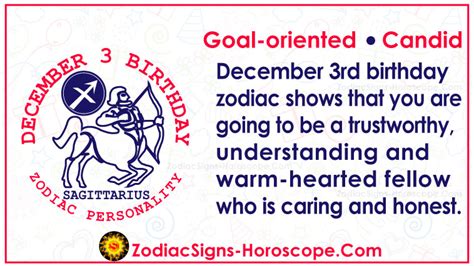 December 3 Zodiac (Sagittarius) Horoscope Birthday Personality and ...