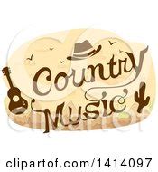 Silhouette Of A Country Western Music Guitarist On A Gradient Star Background Posters, Art ...