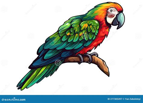 Parrot Sticker on Isolated Tansparent Background, Png, Logo. Generative AI Stock Image ...