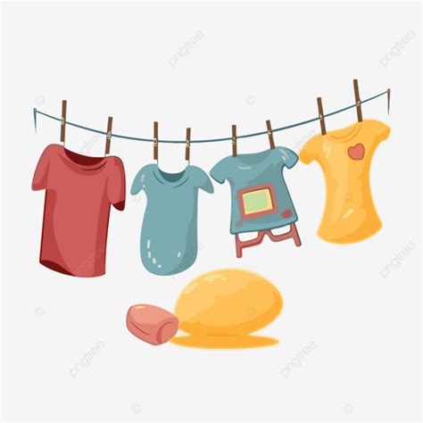 Gambar Jemuran Clipart Baju T Pakaian Dan Kartun Belon Vektor, Tali ...