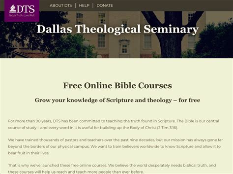 Free Online Bible Courses from Dallas Theological Seminary - For All Things Bible