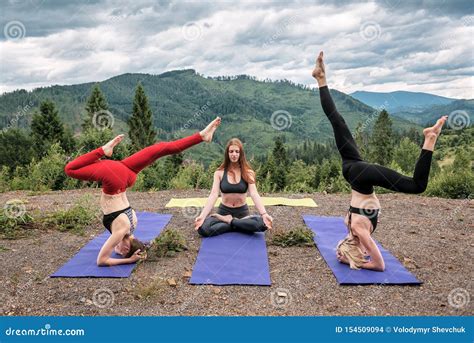 Healthy Yoga Practice in the Mountains Stock Photo - Image of health ...