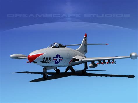 Panther F9f Jet Fighter 3d Model