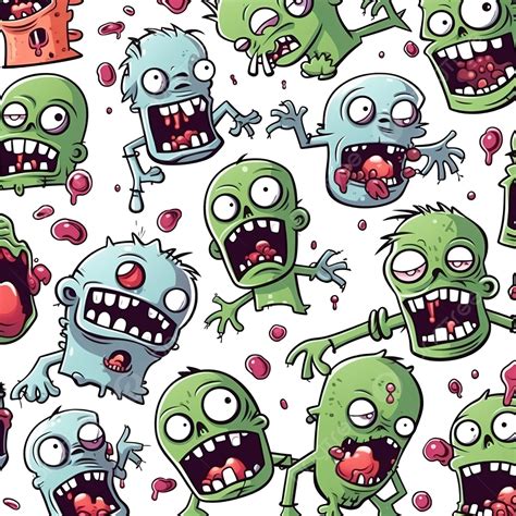 Cartoon Zombie Pattern Halloween Scary Monster Character Illustration Backdrop, Zombie, Dead Man ...