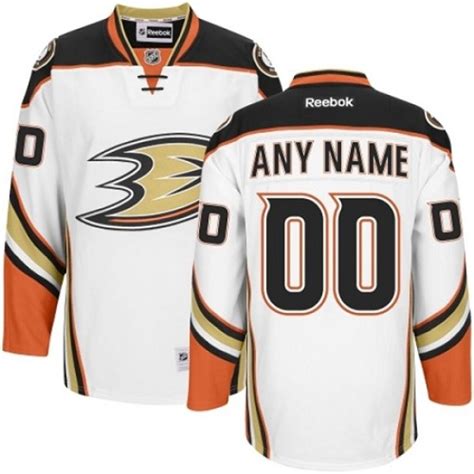 Men's Anaheim Ducks Custom Reebok Premier ized Away Jersey - White