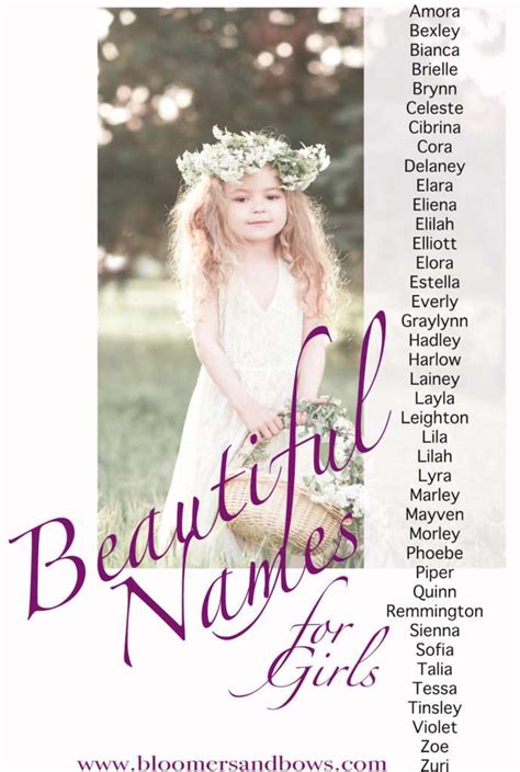 185 Beautiful Names for Girls - Bloomers and Bows