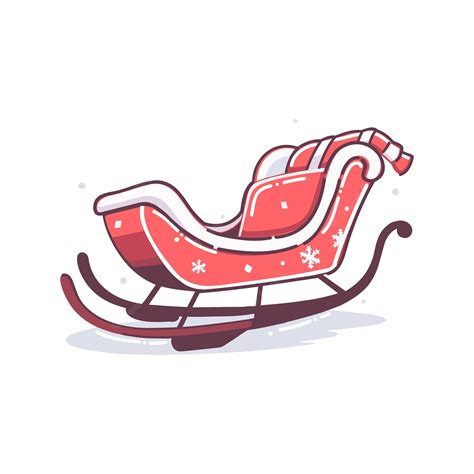 Premium Vector | Christmas Santa sleigh in flat style isolated on ...