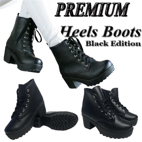 Gambar Sepatu Boots Hitam Wanita - Juwitala