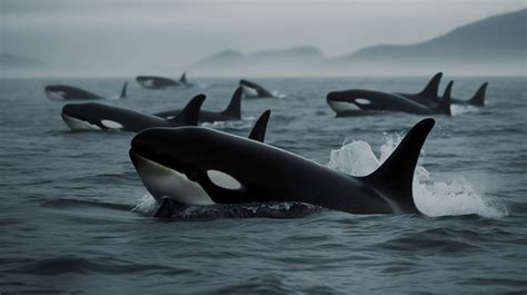 An Orca Orca Background, Images Of A Pod From San Juan, A Killer Whale Swimming On The Surface ...