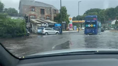 Footage shows flooding in Cornwall as heavy rainfall follows heatwave ...