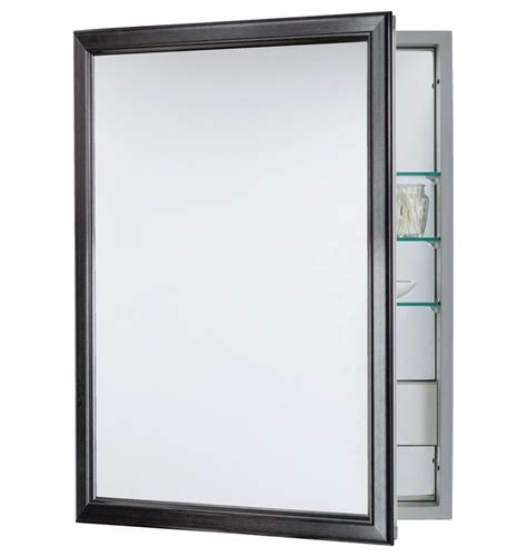 Classic Framed Medicine Cabinet with Outlet - Semi-Recessed | Rejuvenation Framed Cabinet ...