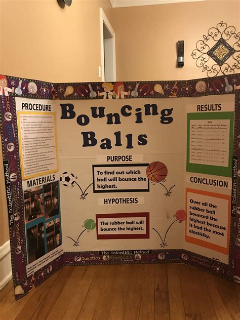 3rd Grade Bouncing Ball Science Fair project | Science fair projects ...