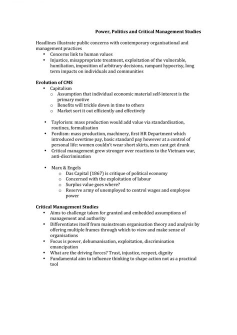 Power and Politics | 21512 - Understanding Organisations: Theory and Practice - UTS | Thinkswap