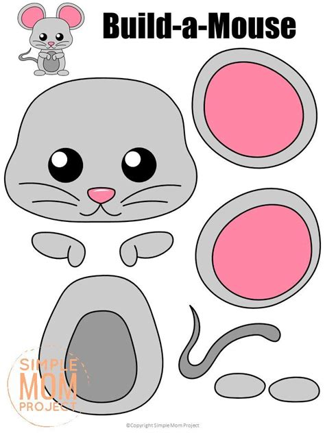 Free printable cut and paste mouse craft for kids – Artofit