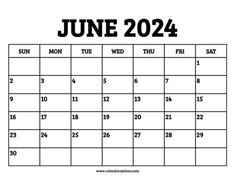 June 2024 Calendar Printable – Calendar Options