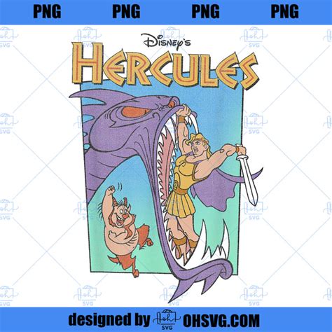 Disney Hercules Hydra Battle Retro Classic Movie Poster PNG, Disney PN - ohsvg