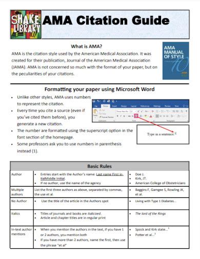 AMA Citation - 34+ Example, Format, PDF