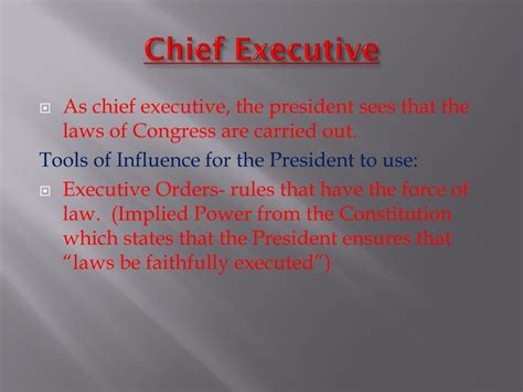 PPT - 7 ROLES OF THE PRESIDENT PowerPoint Presentation, free download ...