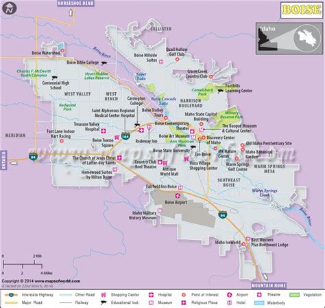 Boise Map, Map of Boise, Capital of Idaho | Boise map, Boise, Idaho