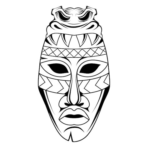 Masque Africain Gravure Illustration Vectorielle Esquisse D'un Masque Ethnique En Bois | Vecteur ...