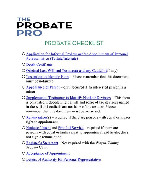 Wayne County Probate Court Forms - The Probate Pro