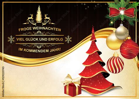 German greeting card: We wish you Merry Christmas and Happy New Year ...