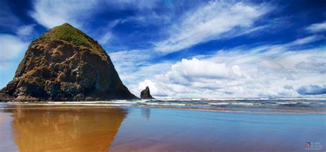 Perfect day at Haystack Rock - Cannon Beach, Oregon [8164x3815] [OC] /u ...