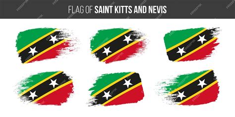 Premium Vector | Saint kitts nevis flags brush stroke grunge vector ...