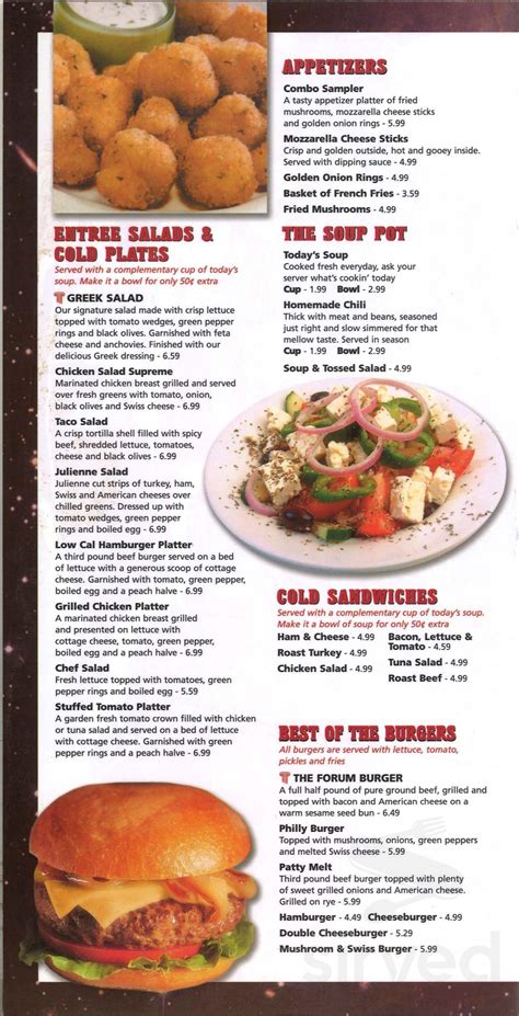 Crawfordsville Forum Family menu in Crawfordsville, Indiana