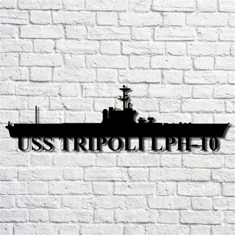Uss Tripoli Lph-10 Navy Ship Metal Art, Gift For Navy Veteran, Navy Ships Silhouette Metal Art ...