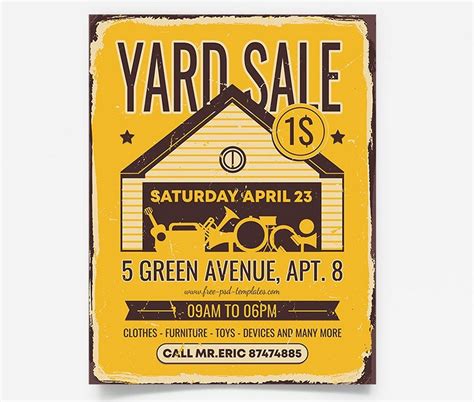 Yard Sale Flyers Free Templates