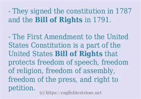 "Bill of rights" - some sentence examples - EnglishTestStore Blog