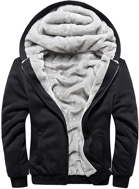 Amazon.com: MACHLAB Men's Pullover Winter Workout Fleece Hoodie Jackets Full Zip Wool Warm Thick ...