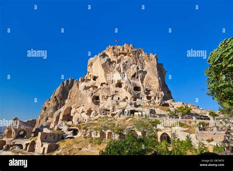 Uchisar Castle in Cappadocia Turkey Stock Photo - Alamy