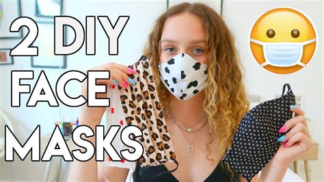 DIY FACE MASK - 2 STYLES || How To Make Easy Fabric FACE MASKS in 10 ...