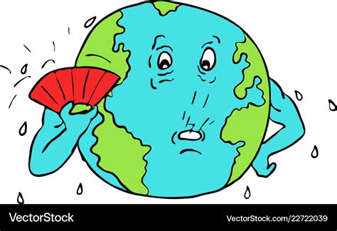 Earth global warming drawing color Royalty Free Vector Image