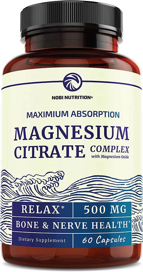 Magnesium Citrate Complex , 500 MG High Absorption Formula Calm ...