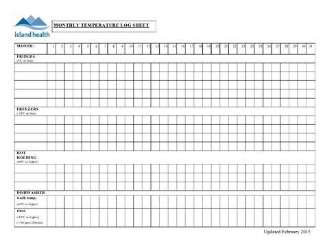 40 Printable Temperature Log Sheets (Word, Excel, PDF)