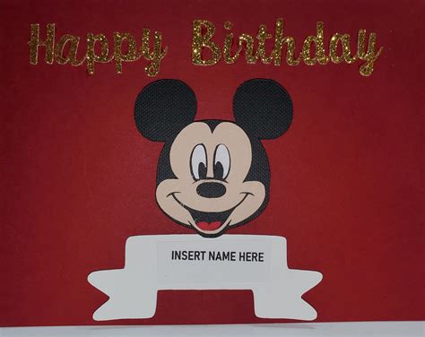 Mickey Mouse Birthday Card Personalized | Etsy