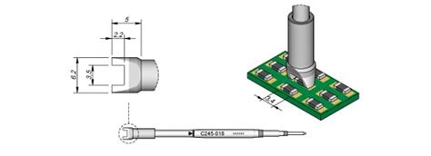 JBC - C245-018 - SMD desoldering tip for T245