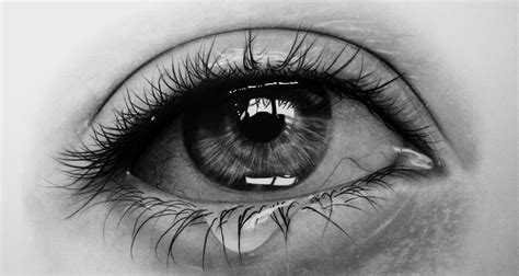 Drawings Of Crying Eyes - Tears Of A Watery Crying Eye With Reflections ...