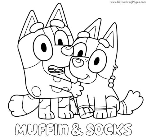 Muffin Bluey Coloring Page